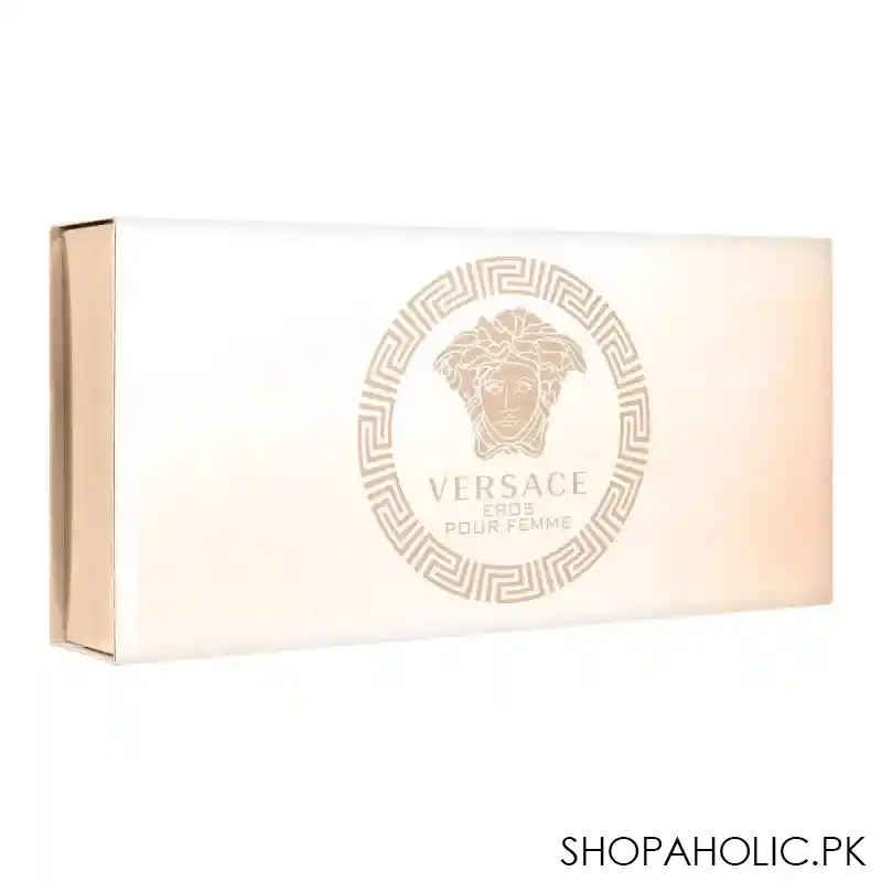 versace eros pour femme perfume set for women, edp 5ml + shower gel 25ml + body lotion 25ml image2