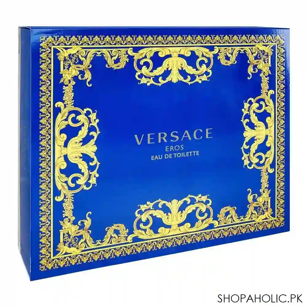 versace eros set, for men, eau de toilette 100ml + eau de toilette 10ml + invigorating shower gel, 150ml image2