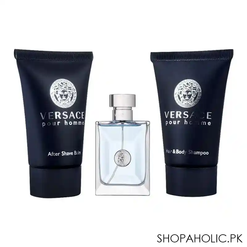versace pour homme perfume set for men, edt 5ml+ shampoo 25ml + after shave balm 25ml main image