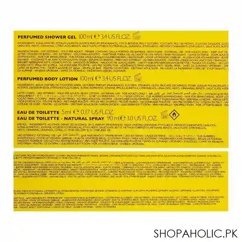 versace yellow diamond set eau de parfum 90ml + shower gel + body lotion + beauty pouch, for women image4