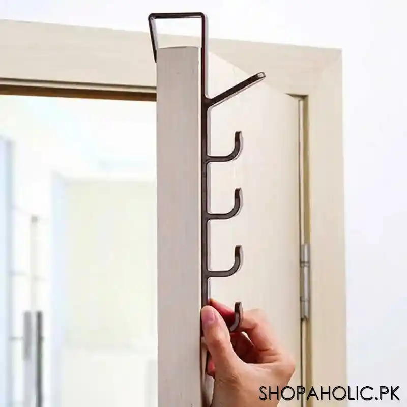 vertical hook over the door organizer holder with 5 level image5