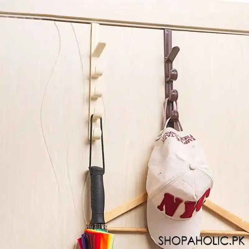 vertical hook over the door organizer holder with 5 level image6