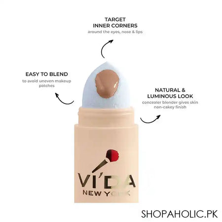 Vi'da New York Cover Up Concealer & Corrector, High Coverage, Lightweight, SPF 20, PA+++, 21 Medium - Image 3