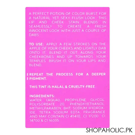 Vi'da New York Tinterbell Lip & Cheek Tint, 10ml, Tint Peony - Image 2
