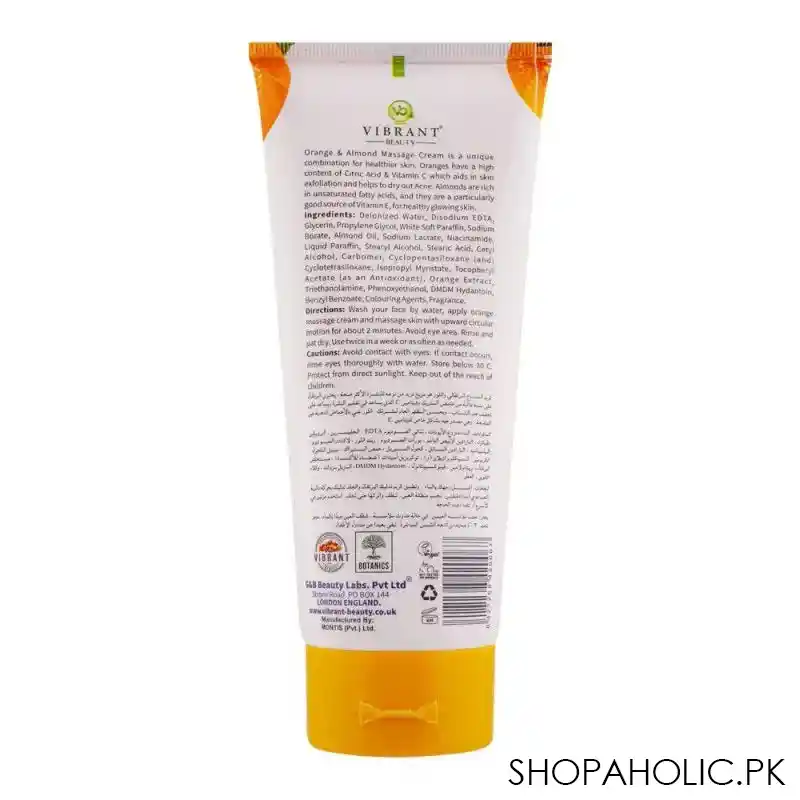 vibrant beauty brightening almond & orange nourishing massage cream, for all skin types, 150ml image2