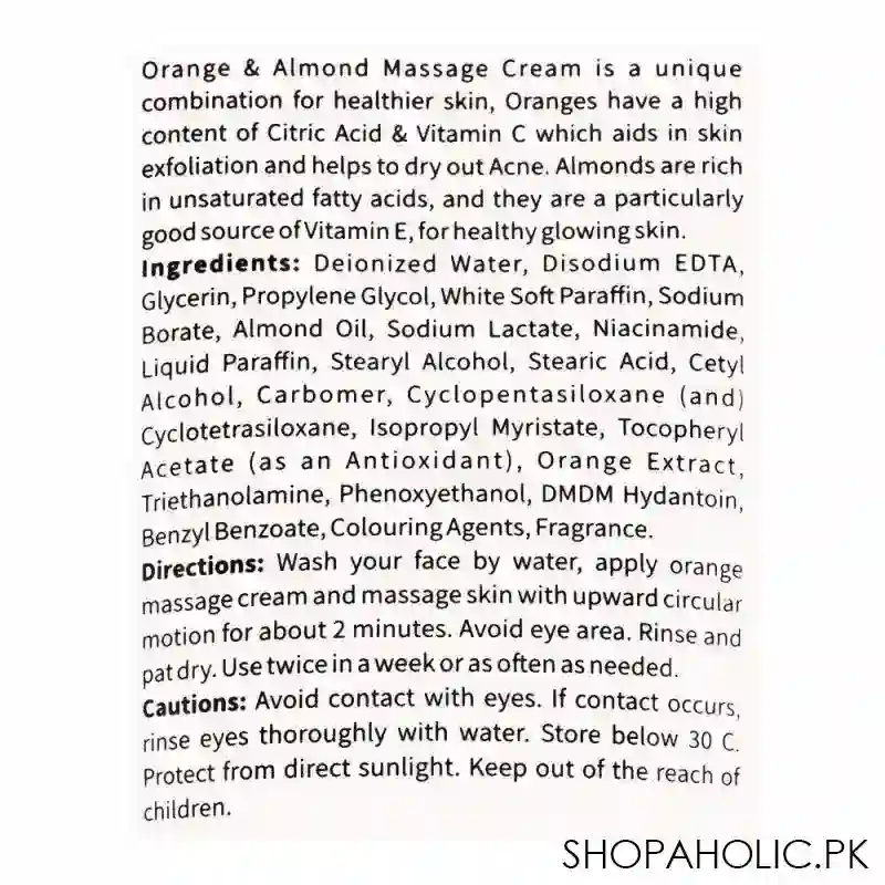 vibrant beauty brightening almond & orange nourishing massage cream, for all skin types, 150ml image3