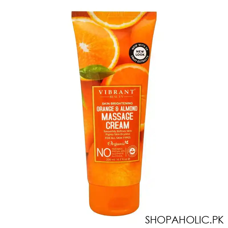 Vibrant Beauty Brightening Almond & Orange Nourishing Massage Cream, For All Skin Types, 200ml - Main Image