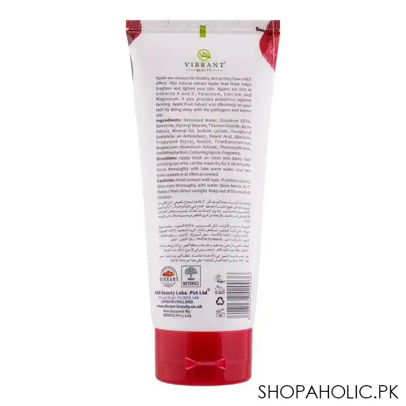 vibrant beauty brightening apple clarifying mud face mask, for all skin types, 150ml image2