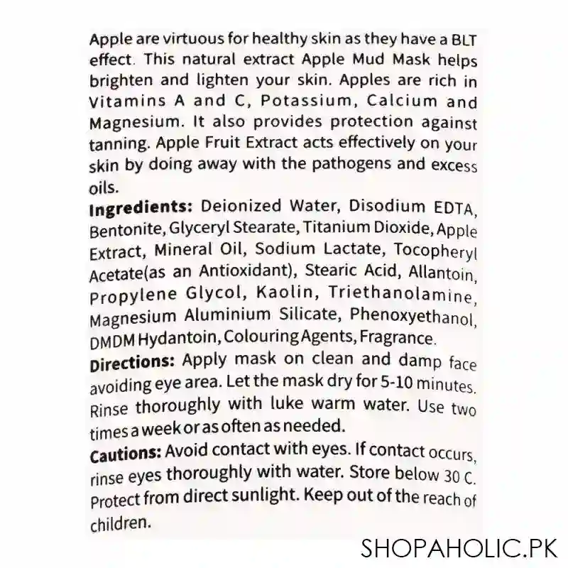 vibrant beauty brightening apple clarifying mud face mask, for all skin types, 150ml image3