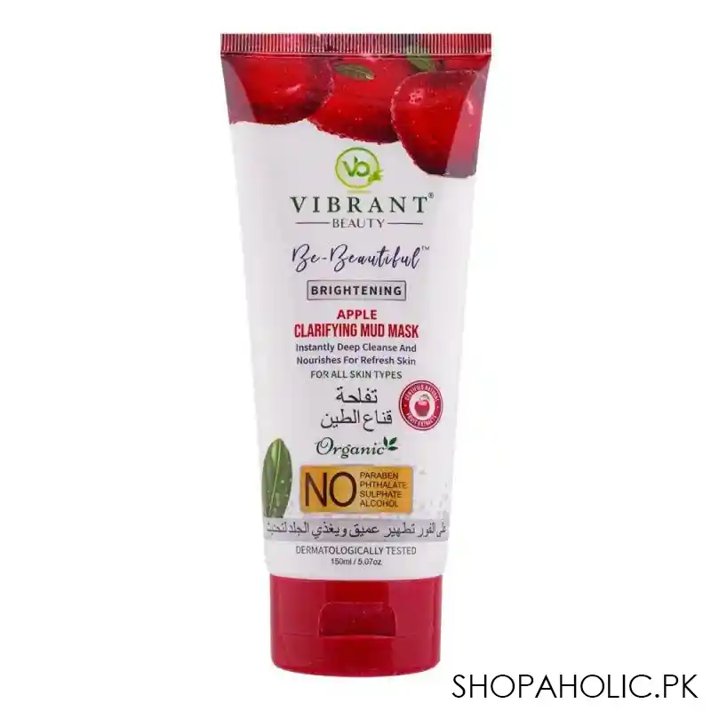 vibrant beauty brightening apple clarifying mud face mask, for all skin types, 150ml main image