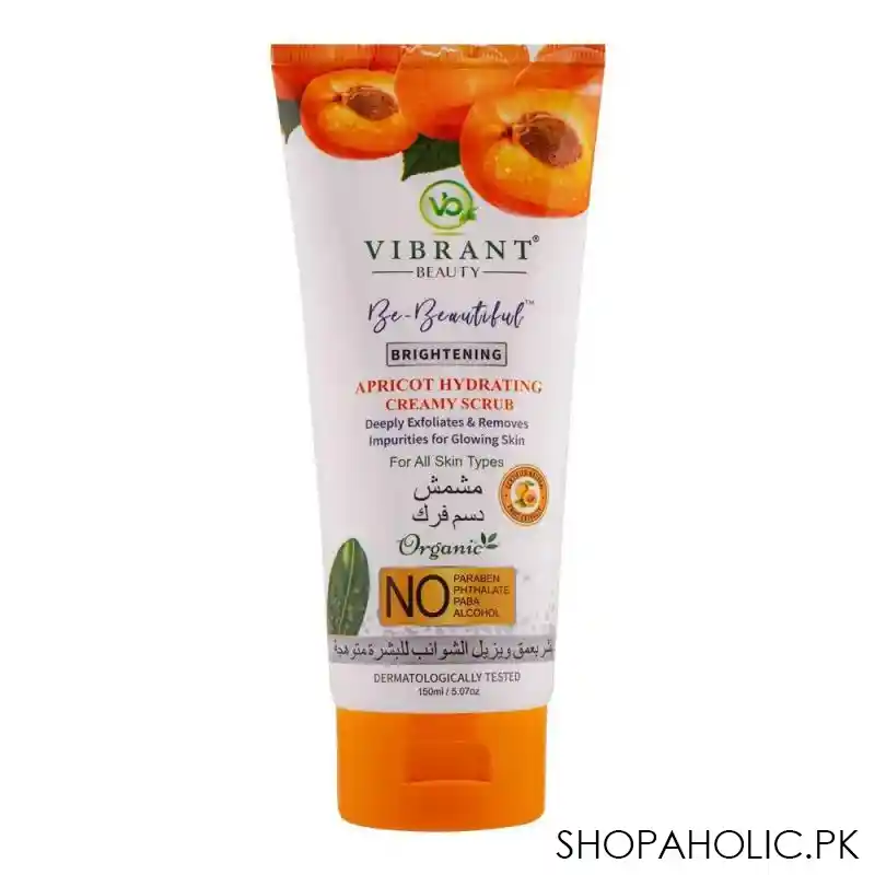 vibrant beauty brightening apricot hydrating creamy scrub, for all skin types, 150ml main image