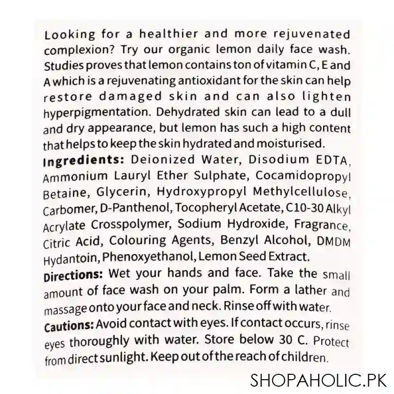 vibrant beauty brightening lemon exfoliating face wash, for all skin types, 150ml image3
