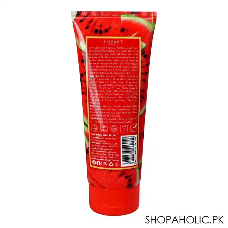 Vibrant Beauty Brightening Watermelon Exfoliating Face Wash, For All Skin Types, 200ml - Image 3
