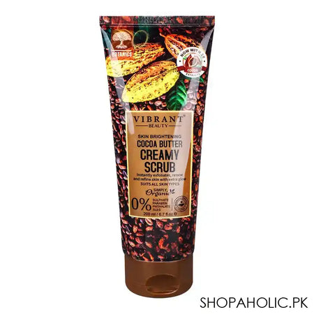 Vibrant Beauty Skin Brightening Cocoa Butter Creamy Scrub, For All Skin Types, Sulphate, Paraben & Phthalate Free, 200ml - Main Image