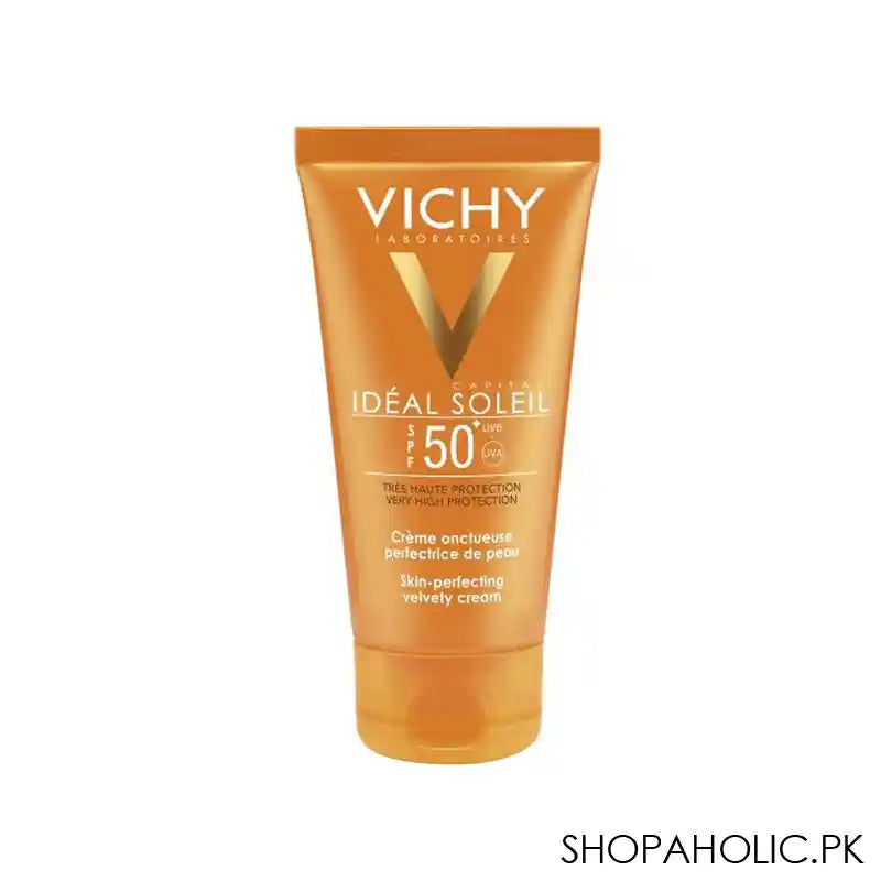 Vichy Capital Ideal Soleil SPF-50+ Velvety Face Sun Cream, For Sensitive Skin, 50ml - Main Image