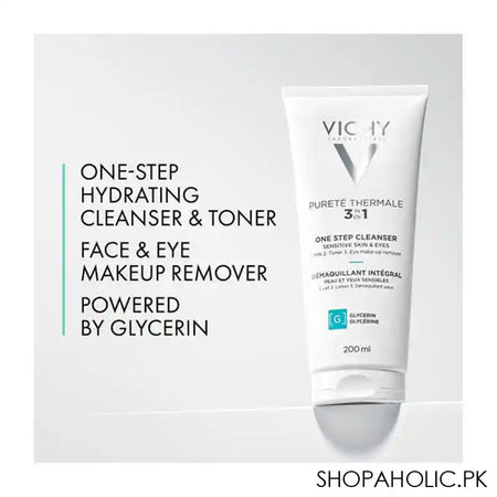 Vichy Purete Thermale 3-in-1 Face Cleanser (Milk+Toner+Eye Makeup Remover), For Sensitive Skin and Eyes, 200ml - Image 5