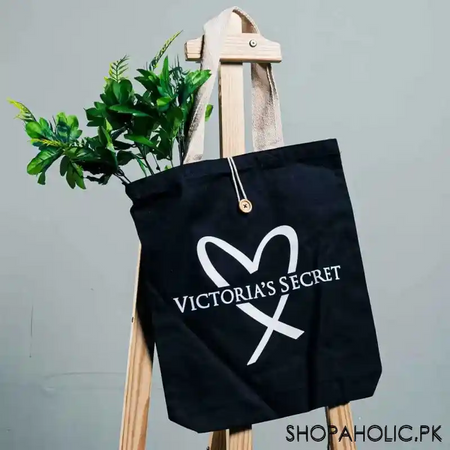 victorias secret canvas button up tote bag main image