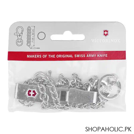 Victorinox 4.1860 Multiclip Belt with 2 Loops Hanger and Chain, 520mm, Silver - Image 3