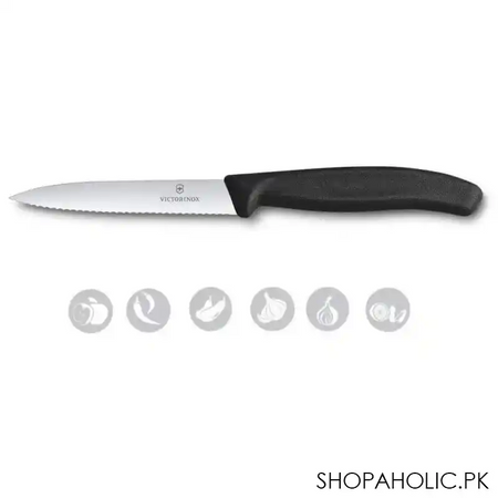 victorinox swiss classic paring knife, serrated edge, 4 inches, black, 6.7733 image2