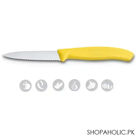 victorinox swiss classic paring knife, wavy edge, 3.14 inches, yellow, 6.7636.l118 image2