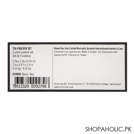 Victorinox TSA Pad Lock Set, Black, 610950 - Image 3