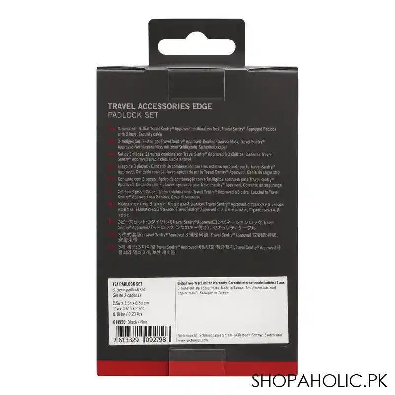 Victorinox TSA Pad Lock Set, Black, 610950 - Image 2