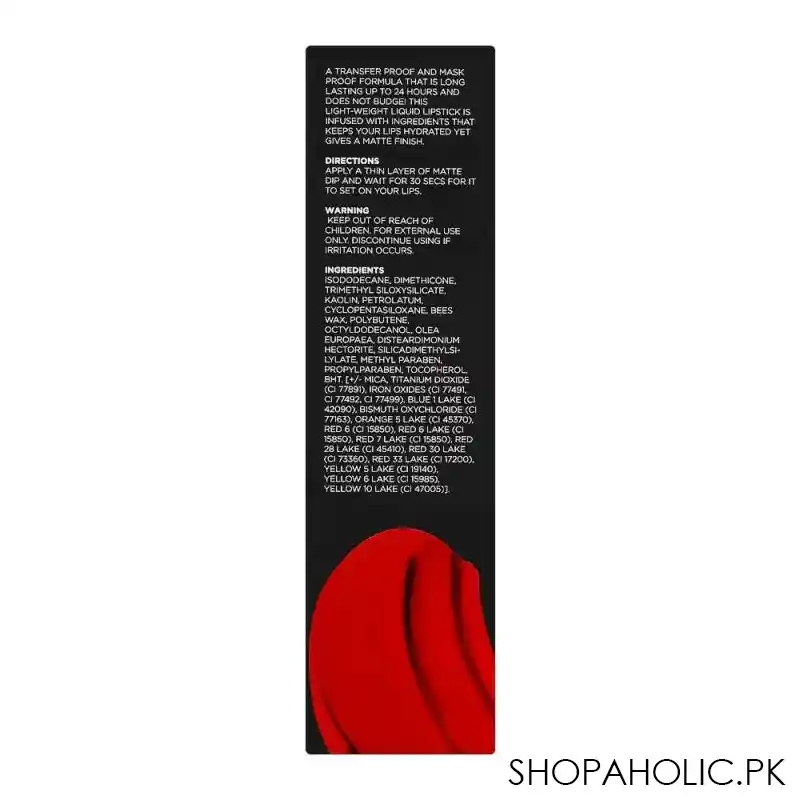 vi'da new york matte dip liquid lipstick, 153, turn up, 3ml image3