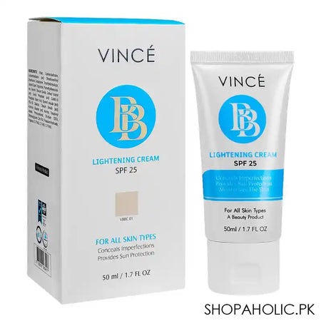 Vince BB Lightening Cream SPF125, For All Skin Types, Conceals Imperfections, Sun Protection, 50ml, VBBC01 - Main Image