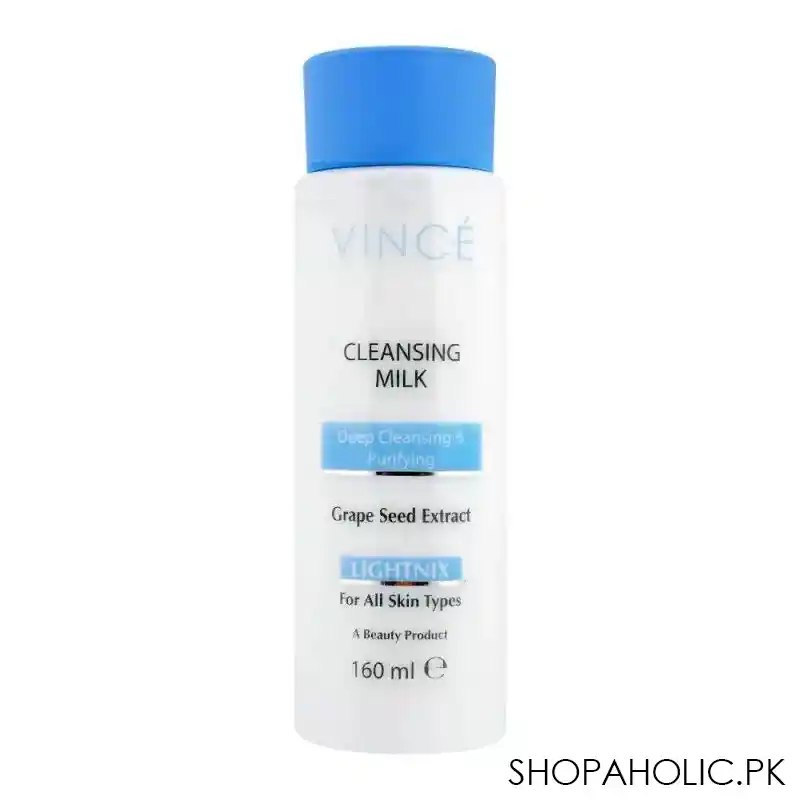 vince deep cleansing & purifying lightenix cleansing milk, all skin types, 160ml main image