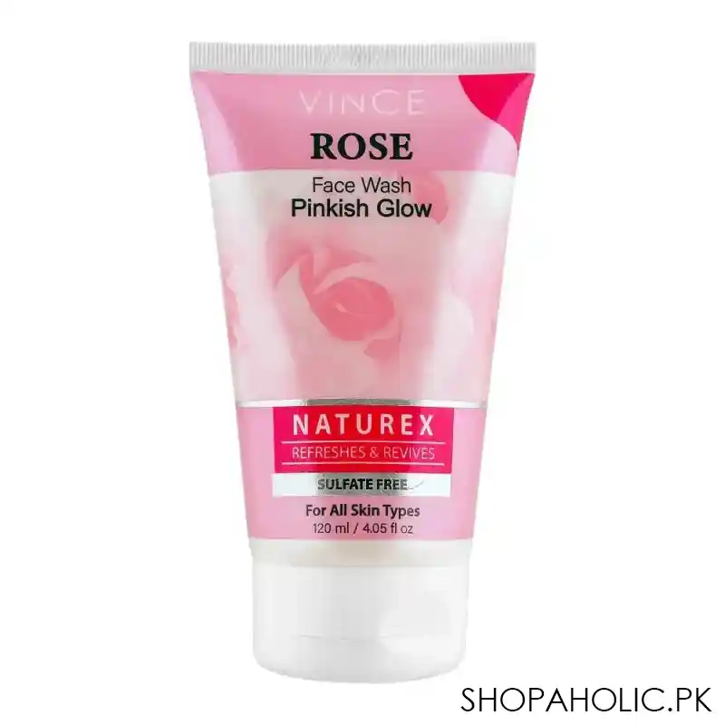 vince face wash rose pinkish glow naturex refreshes & revives, 120ml main image