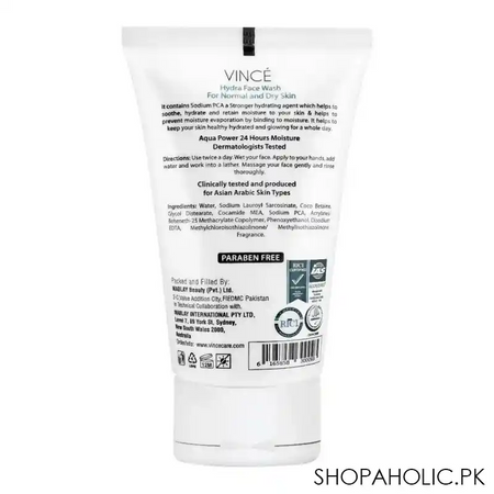 vince hydrating sulphate free hydra face wash, extra moisture, 120ml image2