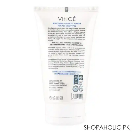 vince lightnix anti dullness whitening scrub face wash, 120ml image2