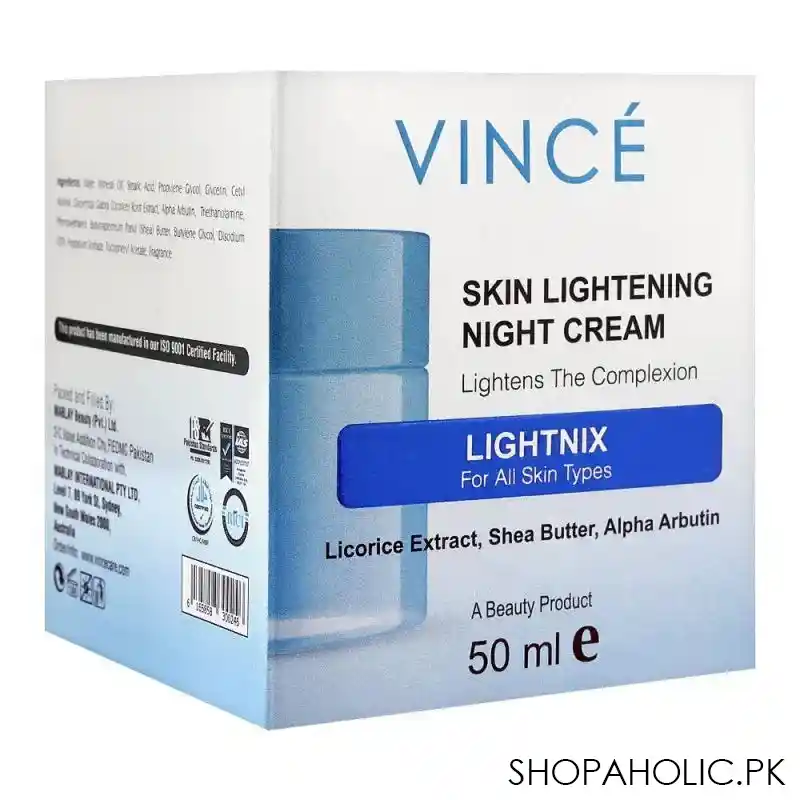vince lightnix skin lightening night cream, all skin types, 50ml image2