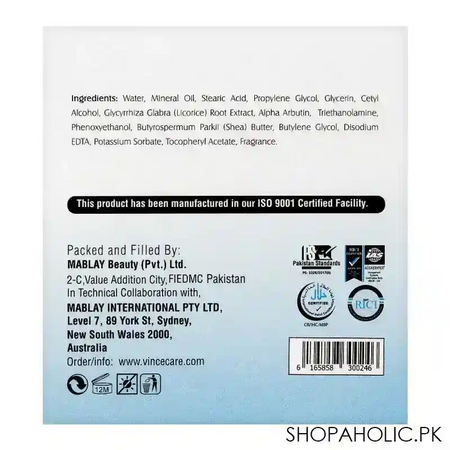 vince lightnix skin lightening night cream, all skin types, 50ml image3