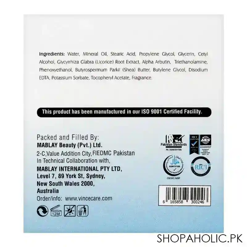 vince lightnix skin lightening night cream, all skin types, 50ml image3