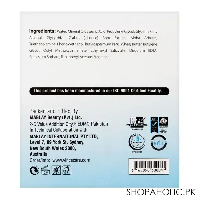 vince lightnix skin lightening spf 20 cream, all skin types, 50ml image3