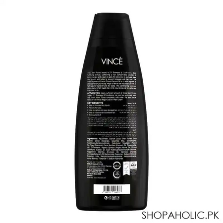 vince men perfect impact thicker & stronger 2 in 1 shampoo + conditioner, removes dandruff, 230ml image2