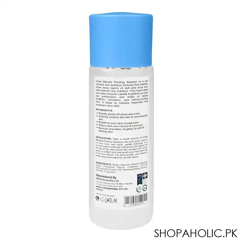 Vince Miracle Peeling Solution, Removes Dull and Dead Skin, For All Skin Types, 120ml - Image 2