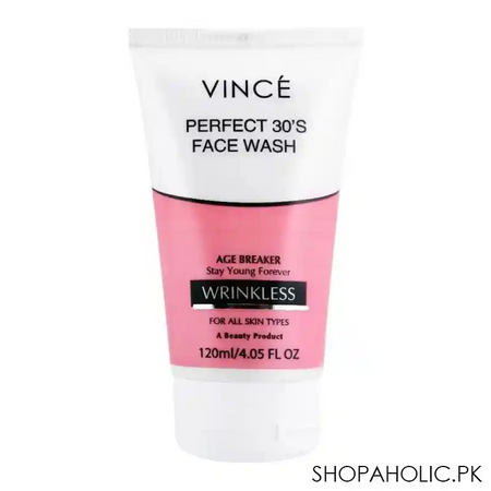 vince perfect 30's age breaker wrinkless face wash, all skin types, 120ml main image