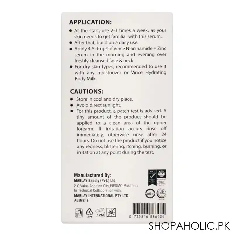 vince pore tightening niacin amide + zinc serum, 30ml image4