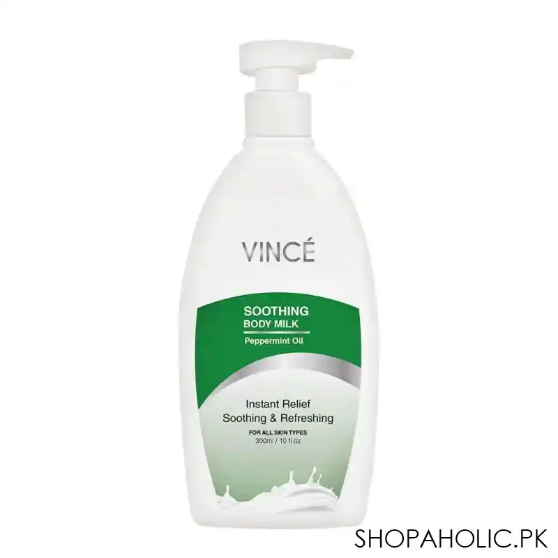 vince soothing & refreshing body milk lotion, for all skin types, 300ml main image