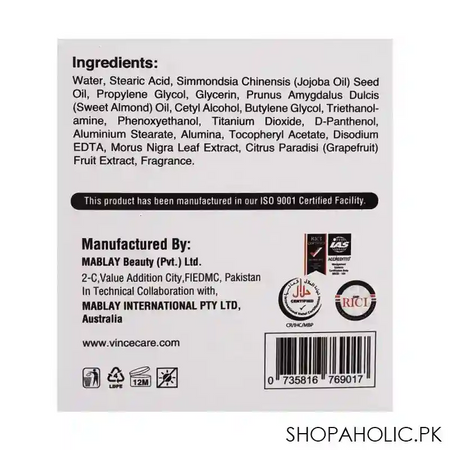 vince vitamin c brightening booster cream, for all skin types, 50ml image3