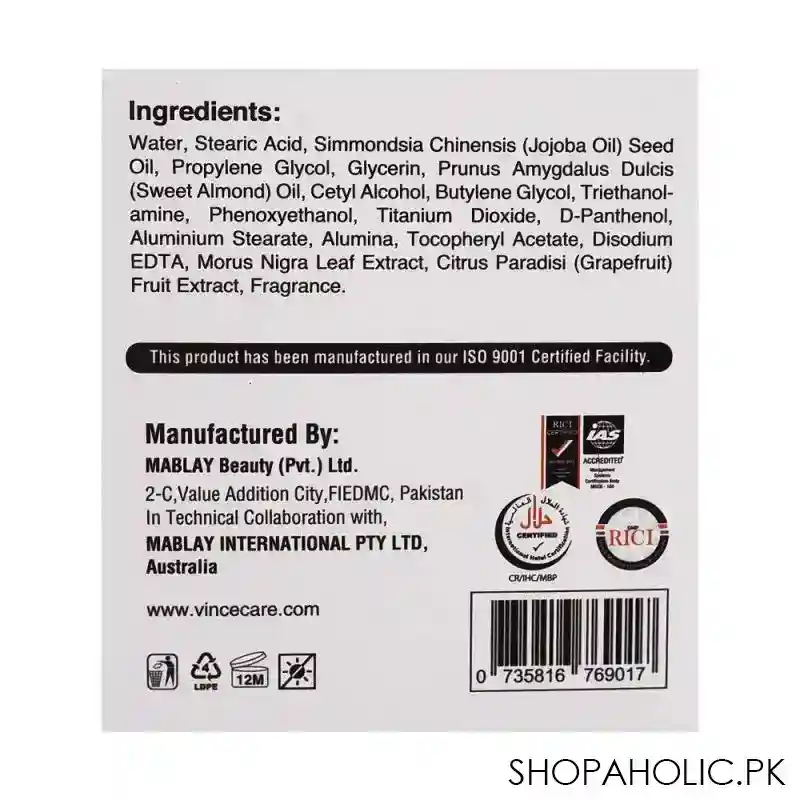 vince vitamin c brightening booster cream, for all skin types, 50ml image3