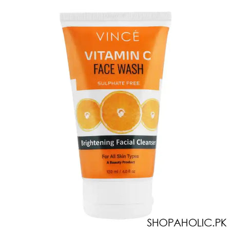 Vince Vitamin C Sulfate-Free Brightening Facial Cleanser Face Wash, For All Skin Types, 120ml - Main Image