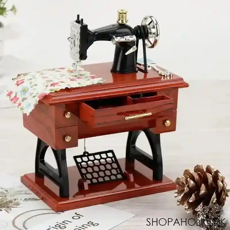 vintage mini sewing machine music box main image