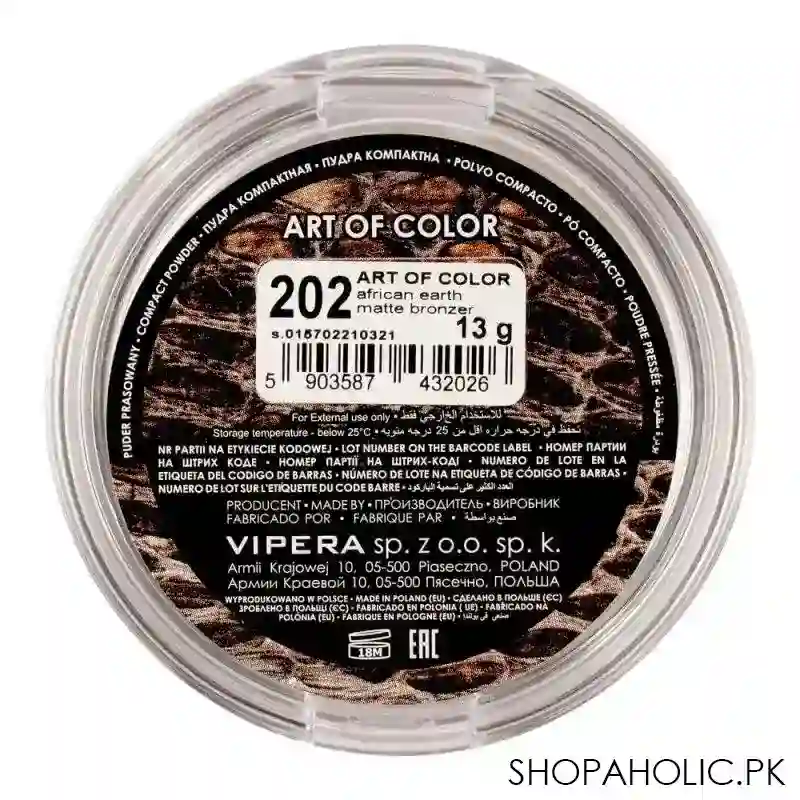 vipera art of color compact powder, 202 african earth image3