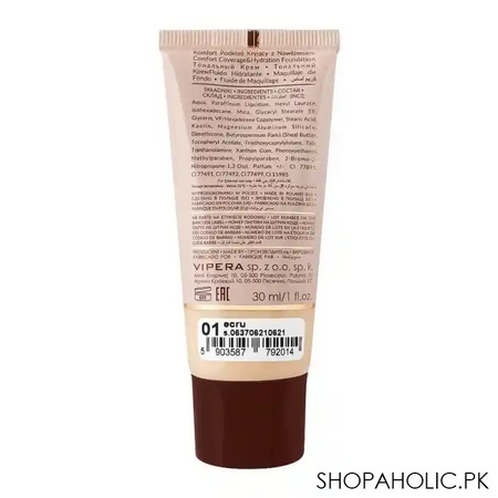 vipera exact skin hydrating foundation dry/sensitive/normal skin, 01 ecru image2