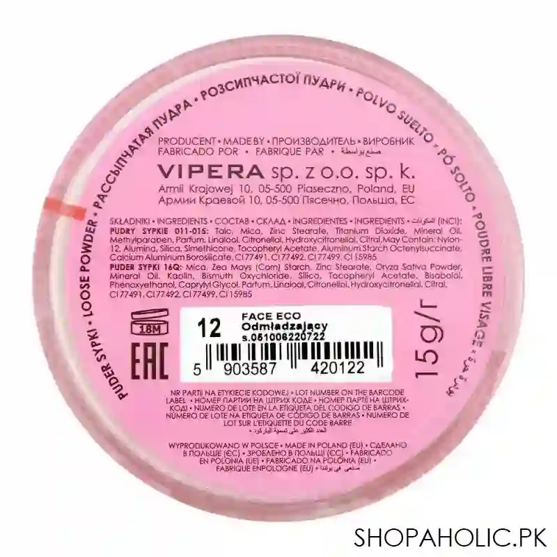 vipera face eco loose powder, 12, odmladzajacy image2