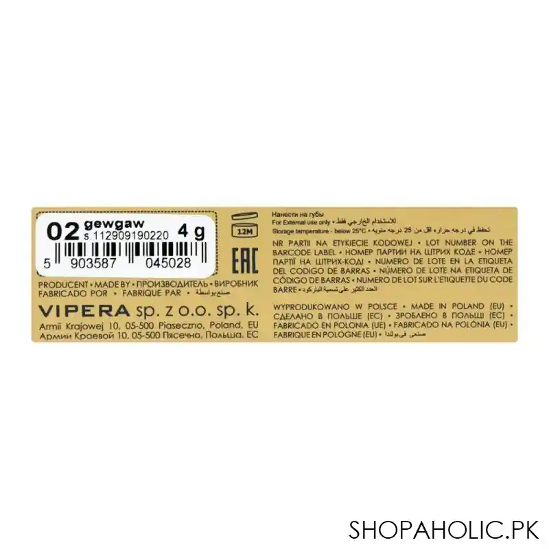 vipera magnetic lipstick, 02 gewgaw image2