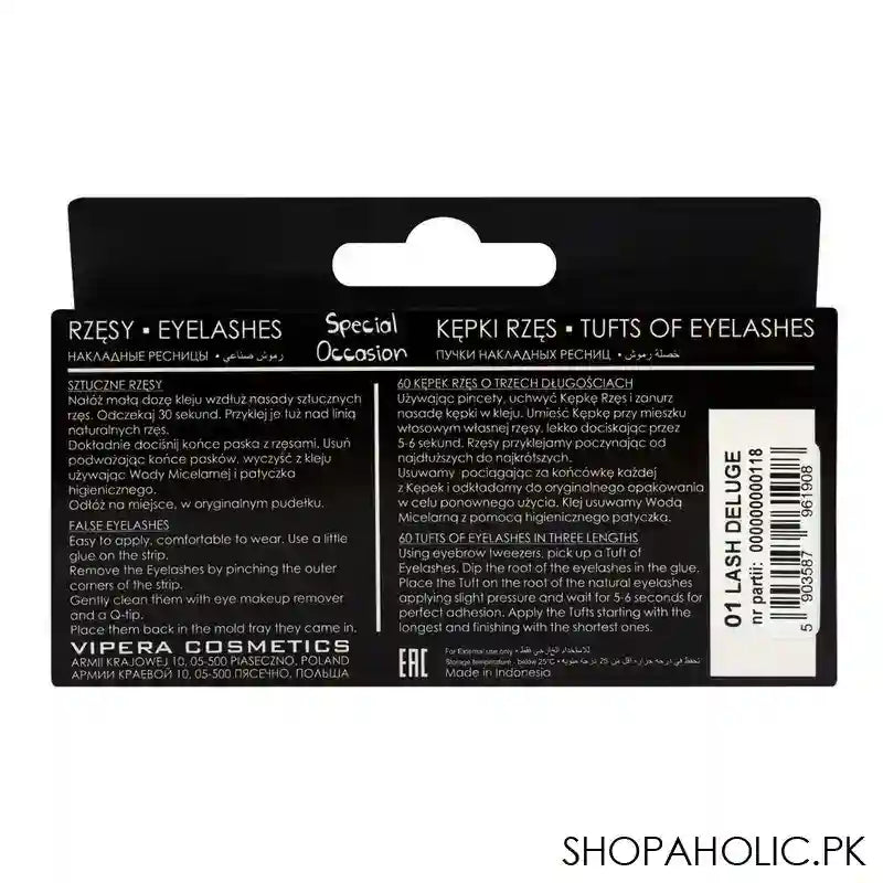 Vipera Special Occasion Eyelashes, 01 Lash Deluge - Image 2